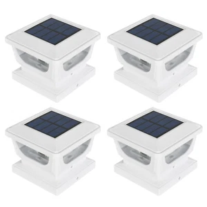 4x LED Solar Pfostenkappe 7x7 8x8 9x9 10x10 Zaunpfosten Außen Pfostenlampe Licht - Bild 1 von 12