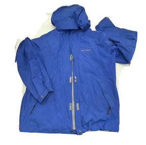 MARMOT Full Zip Nylon Rain Coat Jacket Shell Blue Mens Size Large - Picture 1 of 12
