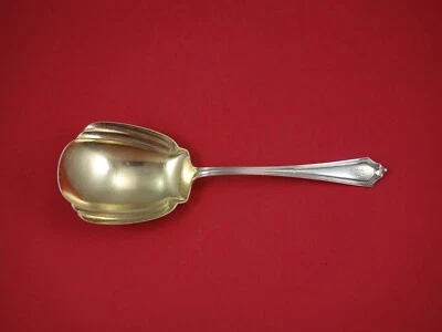 Antigua cuchara de bayas de plata esterlina Plymouth por Gorham lavada en oro 9 1/8"  Foto 1 de 2