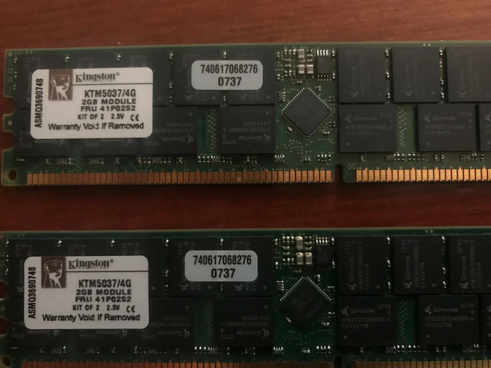 KINGSTON KTM5037/4G 2x 2GB DDR-266MHz ECC - Image 1 of 2