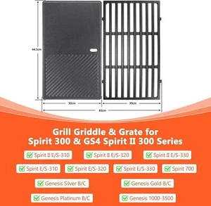 7638 Parrilla + Placa Parrilla para Weber Spirit I II E310 E320 E330 S310 S320 S330 - Imagen 1 de 11
