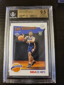 2019-20 NBA Hoops Zion Williamson Tribute Rookie RC #296 Pelicans BGS 9.5 Gem D