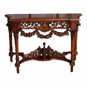 Solid Mahogany Wood Hand Carved Ursula Hall / Console Table Antique Style - Picture 1 of 1