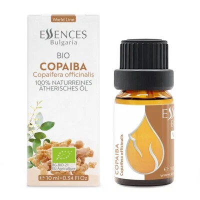 ESSENCES BULGARIA BIO Copaiba (Copaifera officinalis) - 100% Naturreines, Ätherisches Öl (10 ml)