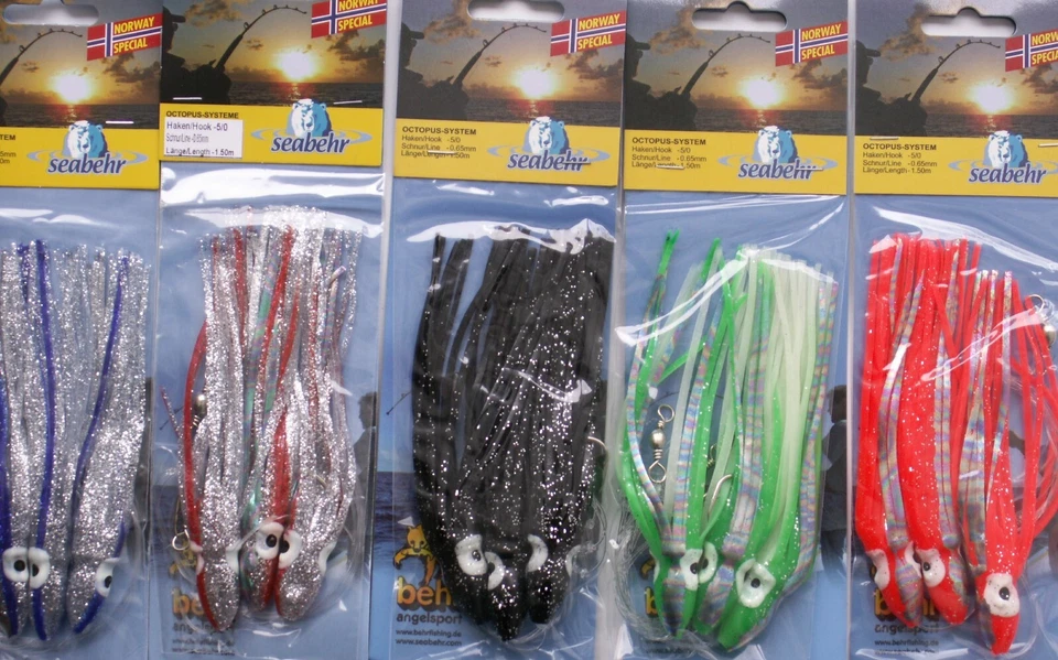 Behr Oktopus UV-Aktiv 12cm Meeressystem Norwegen Dorsch Gummiköder Angeln - Bild 1 von 1