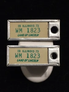 1973 Vintage Illinois Return DAV Llavero Etiquetas Placa/Etiqueta BP 1823 - Imagen 1 de 2