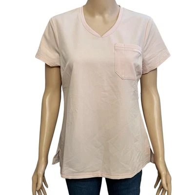 Jaanuu Womens Scrub Top Small Pink Short Sleeve V Neck j96241 Medical Uniform - Image 1 of 4