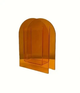 Vaso Plexiglass Arancione Fiori Design Decorativo Elegante Creativo Casa 25x6x16 - Imagen 1 de 4