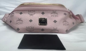 MCM Pink Visetos Fanny Belt Bag SPB-CA 351916 - Picture 1 of 13