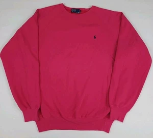 Vintage 90s Polo Ralph Lauren Pink Sweatshirt Pony Logo Sport Usa RL Distressed  - Bild 1 von 6