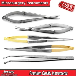 Microsurgery Instruments Ophthalmic Noyes Scissors Castroviejo Suturing Forceps - Picture 1 of 6