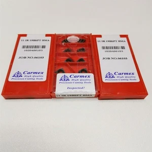 Carmex 11IR 19BSPT BMA Internal thread turning blade Carbide Inserts 10Pcs - Picture 1 of 1