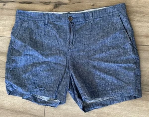 Old Navy blaue Leinenmischung Alltag Chino Shorts Größe 14 - Bild 1 von 4