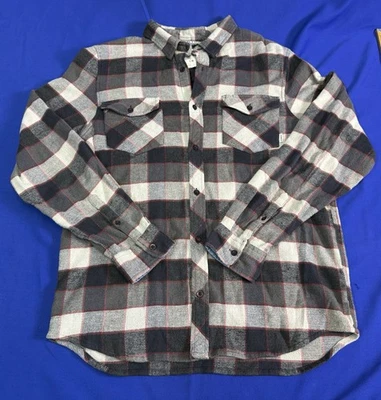 Camisa de franela Element Flex para hombre gris negra roja a cuadros botón delantero informal Foto 1 de 4