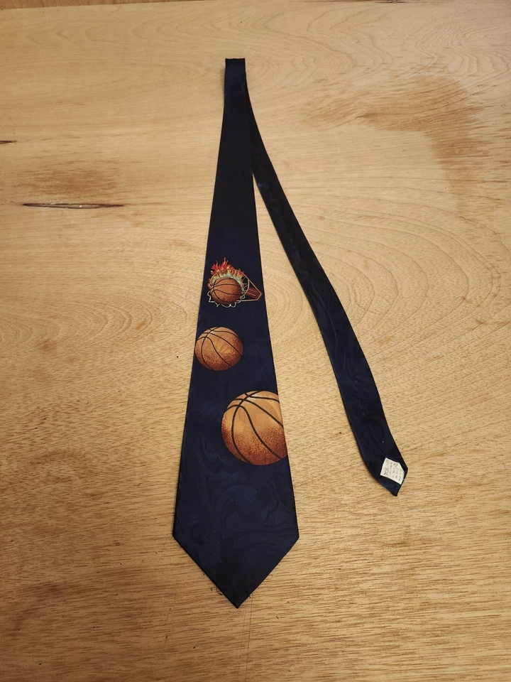  HOMBRE Fratello Cuello CORBATA AZUL BALONCESTO Deportes Divertido Profesor  Foto 1 de 4