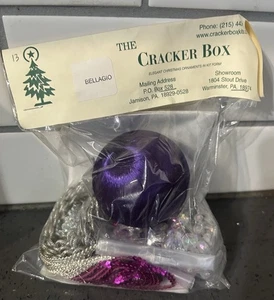 Vintage The Cracker Box Bellagio Weihnachten lila rosa Ornament Kit neu - Bild 1 von 3