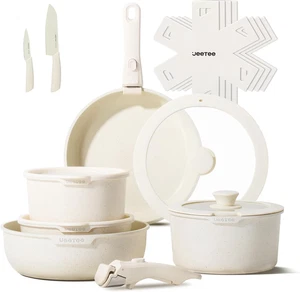 Pots and Pans Set Non Stick 17Pcs, Kitchen Cookware Sets with Detachable Handle, - Picture 1 of 9