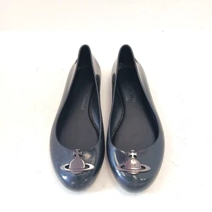 Vivienne Westwood X Melissa Ballet Flats UK 5 Black Orb Logo RMF20-SM - Picture 1 of 9