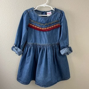 Nannette Kids Denim Jean Dress Country Western Boho Size 6 - Picture 1 of 6