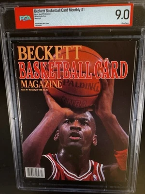 Beckett Basketball Magazine 1990 Michael Jordan #1 Issue PSA 9.0 - Image 1 of 2