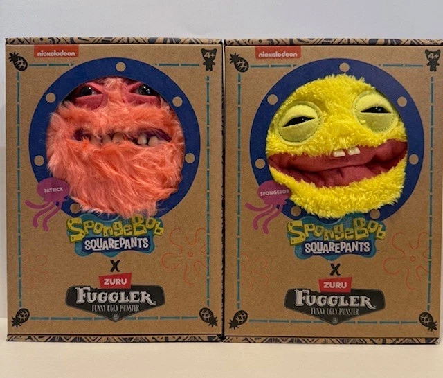 Fuggler Bundle - Spongebob Squarepants and Patrick 9" Plush - US Seller - Image 1 of 1