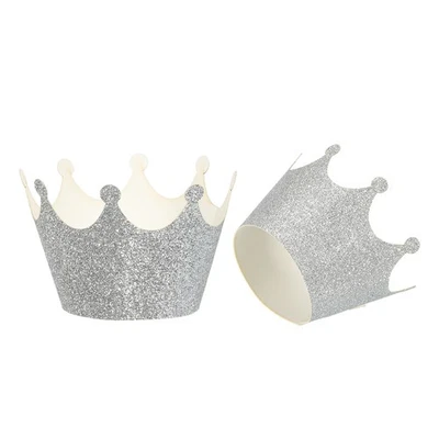 Cupcake Involucri Carta,24pz Cottura Tazze Standard  Decorazione,Argento Tono - Immagine 1 di 4