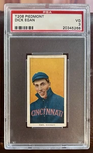 1909-11 t206 Piemonte Dick Egan PSA VG 3 *Rossi* - Foto 1 di 2