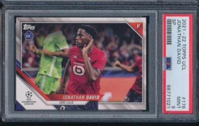 2021 Topps UEFA SP Image Variation Rookie #176 Jonathan David 🇨🇦 PSA 9 MINT RC - Image 1 of 4