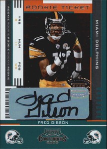 2005 Playoff Contender Football Card #140 Fred Gibson Rookie Auto