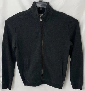Linksoul Herren Medium schwarz durchgehender Reißverschluss Langarm Golf Jacke Pullover Tempus Fugit - Bild 1 von 9