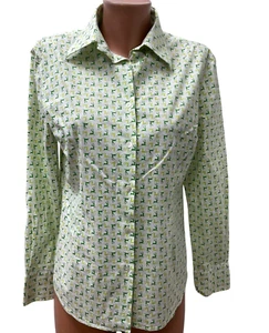 HABSBURG Gr. DE 44 KAMILLA Damen Hemd Bluse Shirt Top Rosa Weiß Grün LOGO - Bild 1 von 7