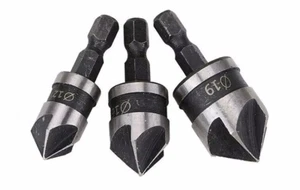 3-teiliges Kegelsenker-Set (12mm, 16mm, 19mm) - 90° Fase - Sechskantschaft - Bild 1 von 3