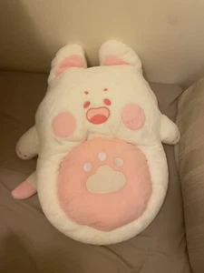 Lightly Stain - White Cat Floor/Pet/Chair Pillow/Cushion Big Pink Cheek - Picture 1 of 8