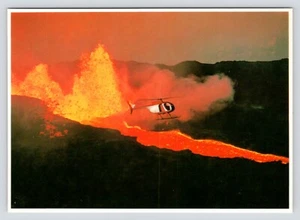 Kilauea Volcano Helicopter Lava Flow Big Island Hawaii HI VTG UNP Postcard - Picture 1 of 2