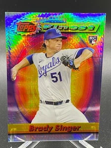 2021 Topps Finest Flashbacks BRADY SINGER PRISM REFRACTOR 24/35 ROYALS RC #178 - Picture 1 of 2