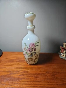 Bemalte Vase Blumen Goldrand Porzellan mit Deckel - Bild 1 von 7