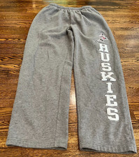 St. Cloud State Huskies Sweatpants Gray Knit Embroidered Hockey Pants Adult S