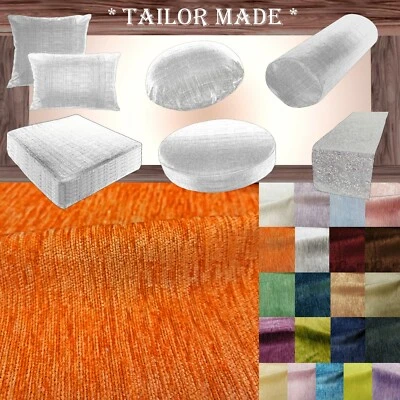 Wn06 Orange Chenille  Sofa Seat Patio Bench Box Cushion Bolster Cover/Runner - Image 1 of 4