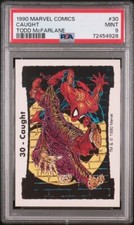 1990 COMIC IMAGES MARVEL TODD MCFARLANE CAUGHT #30 PSA 9, POP 1, NONE HIGHER