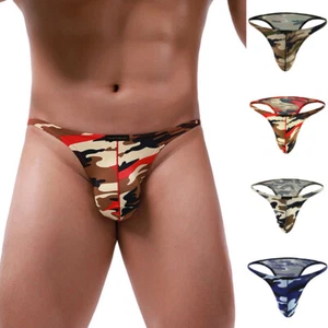 Mens Sexy G-string Briefs Thong Bikini Underwear T Back Pouch Panties Swimwear - Picture 1 of 19