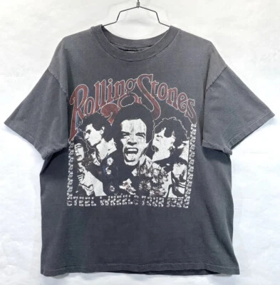 Rolling Stones Steel Wheels Faded Vintage Tour T-Shirt Hanes XL Band Rock - Image 1 of 4