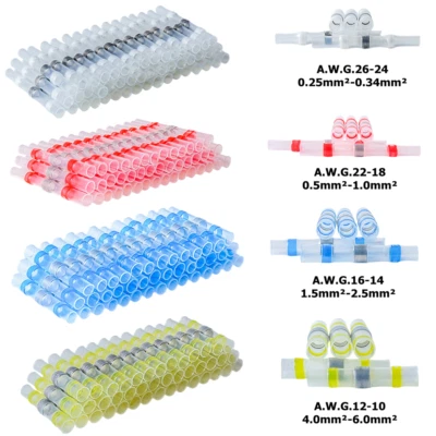 200x Solder Sleeve Heat Shrink Tubing Waterproof AWG 10-26 Wire Splice Connector - Image 1 of 4