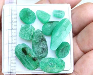 66.80 Ct Natural Translucent Emerald Green Uncut Rough Cabochon Loose Gems Lot - Picture 1 of 4