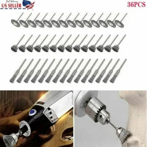36pack Wire Wheel Brushes Set Stainless Steel Die Drinder For Dremel Rotary Tool - Picture 1 of 11