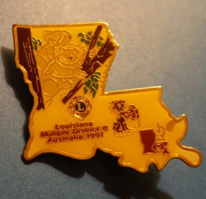 1991 Louisiana MD 8 Australia Koala Bear Lions Club Pin Multiple District State - Picture 1 of 2