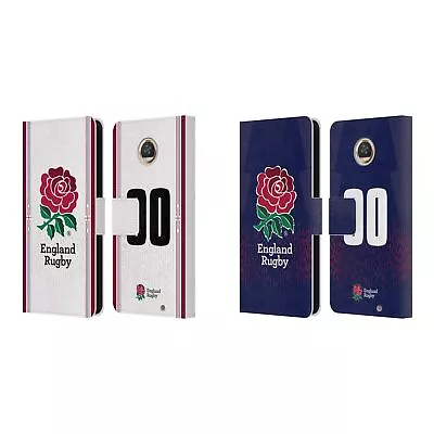 CUSTOMIZED ENGLAND RUGBY UNION 2023/24 KIT LEATHER BOOK CASE FOR MOTOROLA PHONES - Image 1 of 4