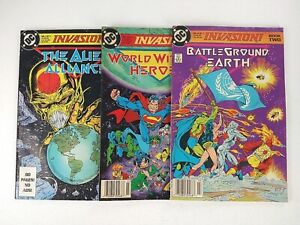 Invasion! #1-3 Complete Set 1988 DC Book 1 2 3 Alien Alliance Battleground Earth