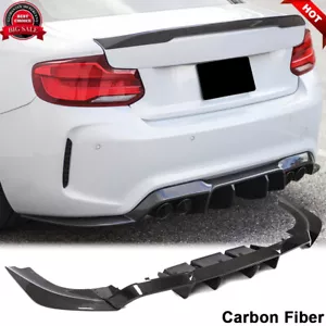 For BMW F87 M2 M2C 2016UP REAL CARBON Rear Bumper Diffuser Lip Spoiler Body Kit - Picture 1 of 12