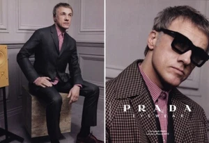 2013 Prada Eyewear David Sims Christoph Waltz 2 páginas anuncio de revista - Imagen 1 de 1