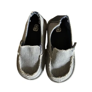 The Childrens Place Toddler Boys Canvas Slip-On Shoes Size 10 Grey Rubber Soles - Picture 1 of 3